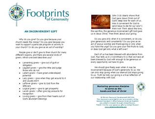 New Footprints of Generosity Resource Available