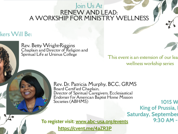 Renew and Lead: A Workship for Ministry Wellness